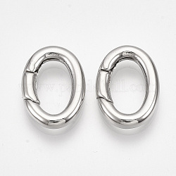 304 acero inoxidable anillos de la puerta de primavera, anillos ovalados, color acero inoxidable, 18x13x3mm, diámetro interior: 12x7 mm