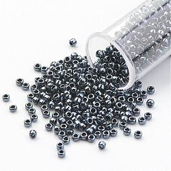 Perles de rocaille toho japon, 15/0 import rouleau en verre opaque rocailles, (81) hématite métallique, 1.5x1mm, Trou: 0.5mm
