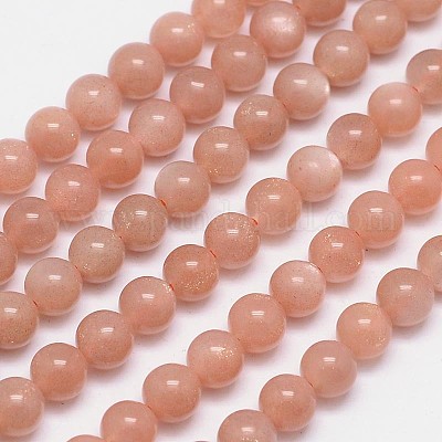 Natürliche sunstone Perlen Stränge&nbsp;G-M262-6mm-06-1