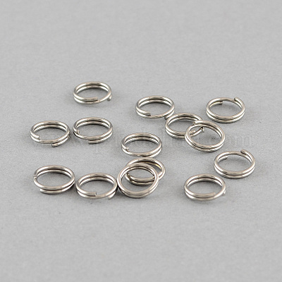 304 Stainless Steel Split Rings, Double Loops Jump Rings, Stainless Steel  Color, 7x1.4mm, Inner Diameter: 5.6mm