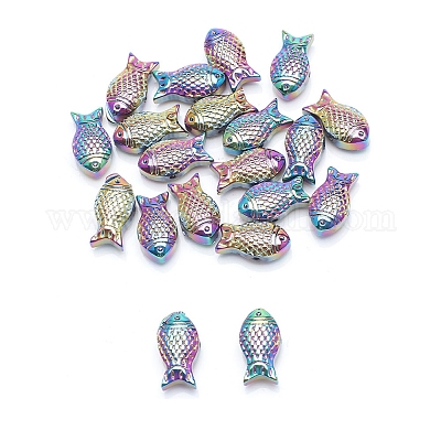 Perles plaquées électrolytique complète en verre&nbsp;PW-WG13681-08-1