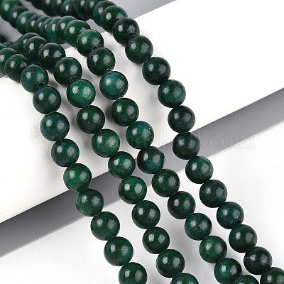 Gefärbte natürliche Mashan-Jade-Rundperlenstränge&nbsp;G-T139-6mm-67F-1
