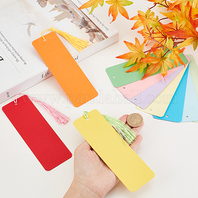 Bookmark Kit DIY Book Mark Making Kit Blank Cardstock Bookmarks with  Tassels for Crafts Stationery Tags