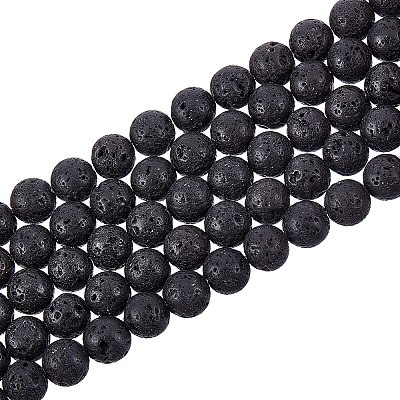 15 In Strand of 8MM Dyed Lava Rock Round Beads Light Blue