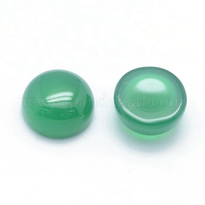 Cabochons d'agate onyx verte teints et chauffés naturellement&nbsp;G-P393-R05-10MM-1