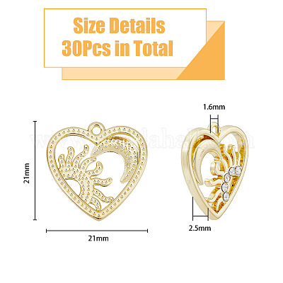 Wholesale DICOSMETIC Heart Charms Heart with Branch and Leaf