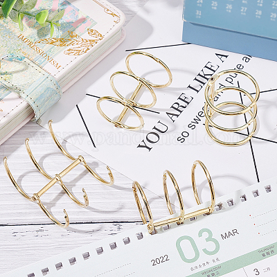 3 Holes Gold Loose Leaf Binder Book Rings on Post, 3/4 Inside Diameter  Snap Split 3-Hinged Rings for DIY Travel Diary, Diary, Binding Spines  Combs