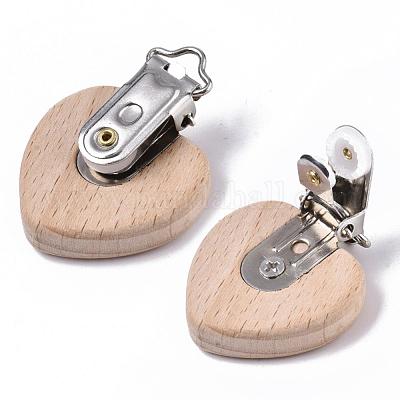 Wholesale Beech Wood Baby Pacifier Holder Clips 