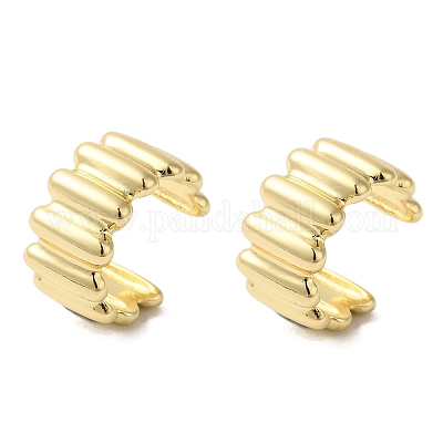 Orecchini con polsino in ottone per le donne&nbsp;EJEW-B057-03G-1