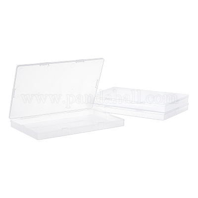 Wholesale SUPERFINDINGS 3 Pack Clear Plastic Beads Storage Containers Boxes  with Lids 19.8x12.3x1.7cm Small Rectangle Plastic Organizer Storage Cases  for Beads Cards Cotton Swab Ornaments Craft 