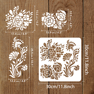 GSS Designs Wildflower Stencil for Painting and Crafts Reusable Stencils