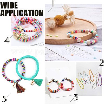 Flache runde handgemachte Polymer Clay Perle Spacer&nbsp;CLAY-R067-4.0mm-37-1