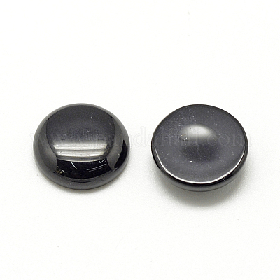 Synthetische schwarze Steincabochons&nbsp;G-R416-10mm-46-1-1