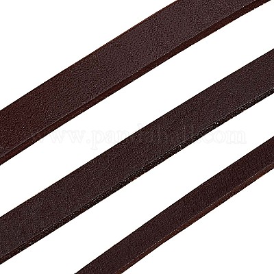 Shop GORGECRAFT 5.5 Yards Genuine Leather Cord 0.31 Wide Flat