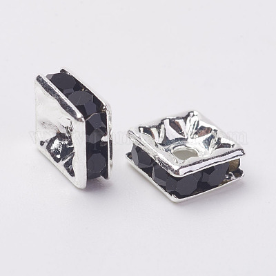 Perles séparateurs en laiton avec strass&nbsp;RB-A013-6x6-02S-1