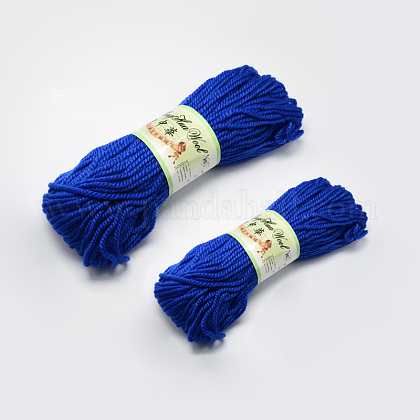 赤ちゃんの毛糸を編む  ウールとベルベット付き  ブルー  4mm  約100g /ロール：4ロール  50g /ロール：2ロール  6のロール/袋 YCOR-R026-928-1