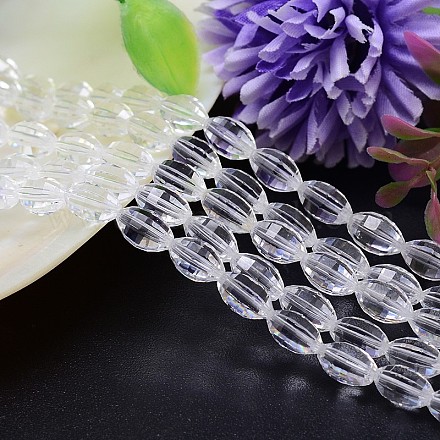 Faceted Oval Imitation Austrian Crystal Bead Strands G-M188-9x6mm-01A-1