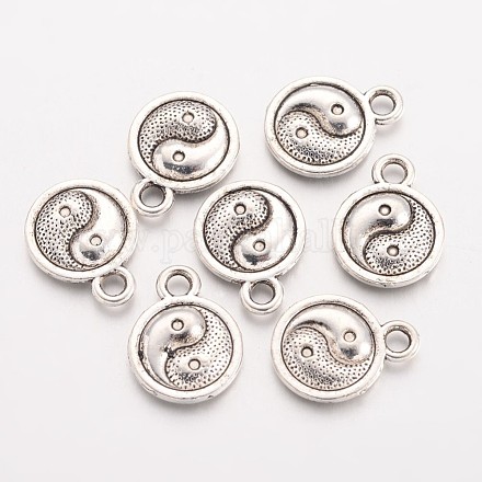 Tibétain alliage de zinc de style breloques yin yang X-TIBEP-R331-35-1