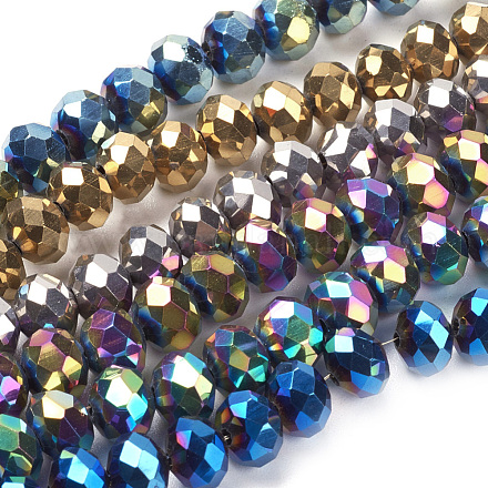 Chapelets de perles en verre électroplaqué EGLA-R080-8mm-M-1