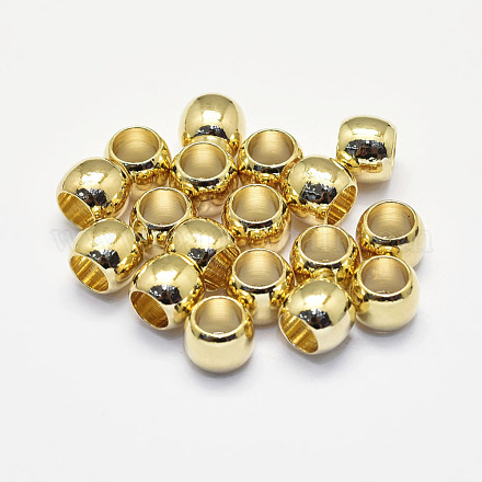 Perle europee di ottone placcato a lunga durata KK-K193-093G-NF-1