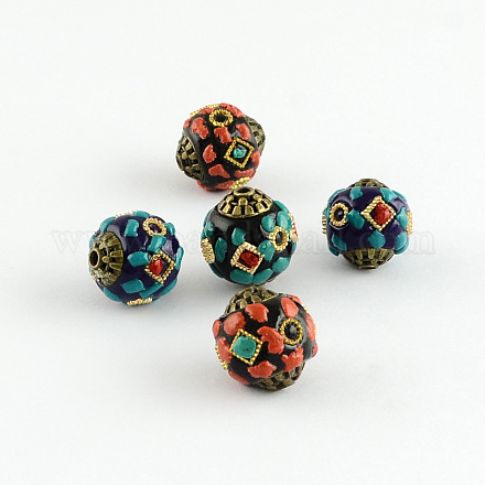 Round Handmade Indonesia Beads IPDL-S004-M-1