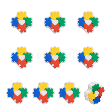 Chgcraft – perles en silicone à motif de puzzle SIL-CA0001-72-1