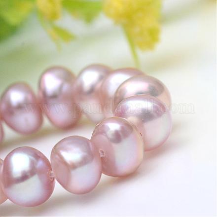Hebras de perlas de agua dulce cultivadas naturales PEAR-S002-9~10mm-4-1