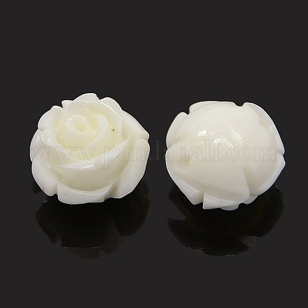 Synthetic Coral 3D Flower Rose Beads CORA-A006-8mm-049-1