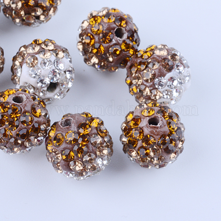 Perline sfere in polimero colore a mano dell'argilla discoteca bicolori RB-R041-04-1