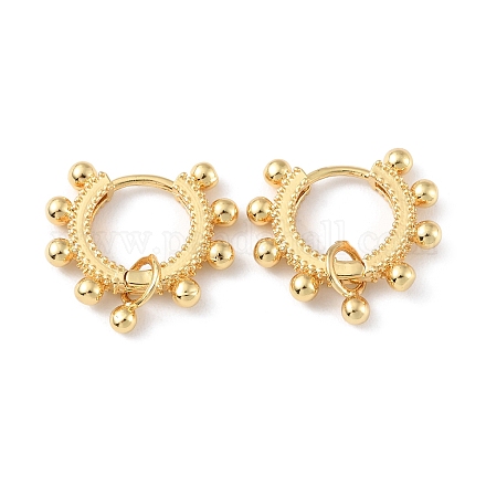 Латунные круглые серьги-кольца с подвесками для женщин EJEW-P227-05G-1