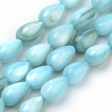 Eau douce naturelle de coquillage perles brins SHEL-Q015-8x5-03D-1