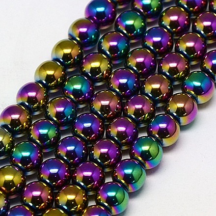 Chapelets de perles en hématite synthétique sans magnétiques G-J169A-3mm-05-1