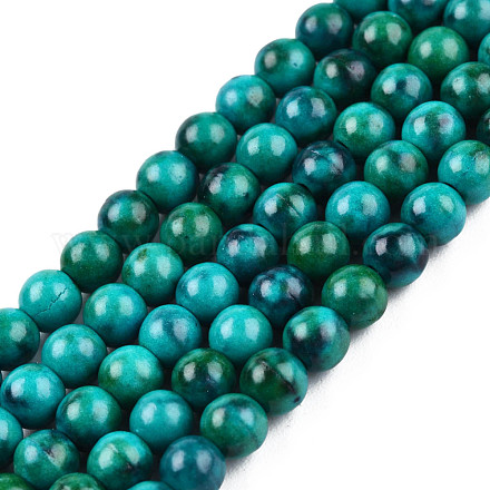 Gefärbte natürliche ozeanweiße Jade runde Perlenstränge G-R295-4mm-07-1