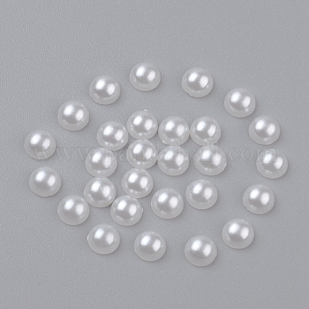 Cúpula semicubierta imitada perla cabochons acrílico OACR-H001-4-1