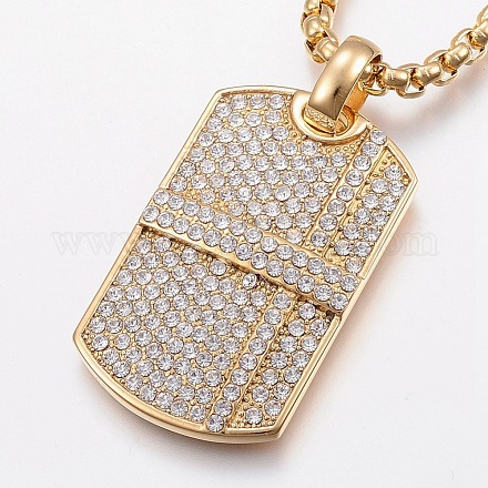 304 Stainless Steel Pendant Necklaces NJEW-G308-19G-1