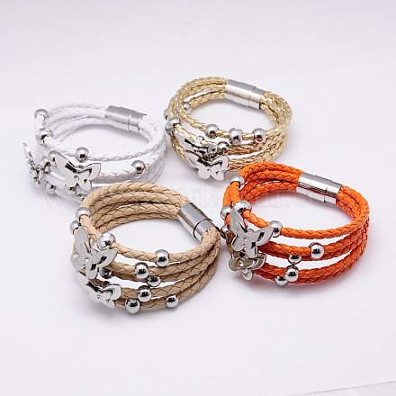 Bracelets en cuir de PU BJEW-E096-M-1