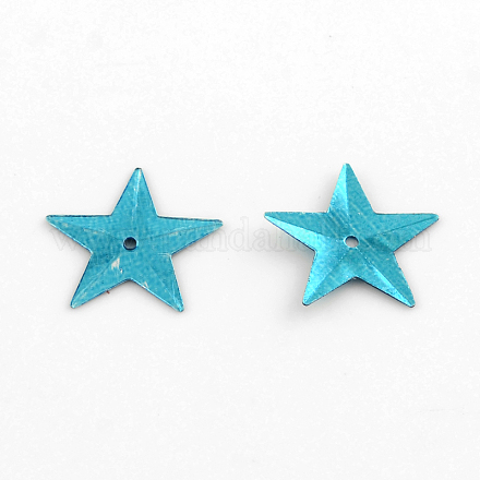 Accesorios del ornamento abalorios de plástico paillette estrellas X-PVC-Q031-M18-1