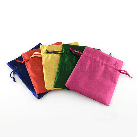 レクタングル布地バッグ  巾着付き  ミックスカラー  9x6.5cm ABAG-R007-9x7-M-1