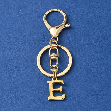 304 Schlüsselanhänger mit Anfangsbuchstabenanhänger aus Edelstahl KEYC-YW00005-05-1