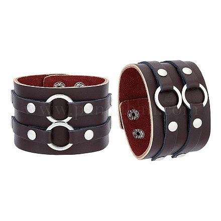AHANDMAKER Wide Cuff Wrap Gothic Wristband BJEW-WH0020-21P-01-1
