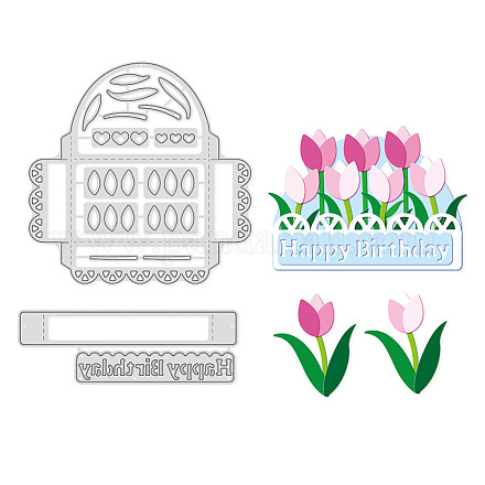Stampini da taglio in acciaio al carbonio per fiori DIY-WH0263-0066-1