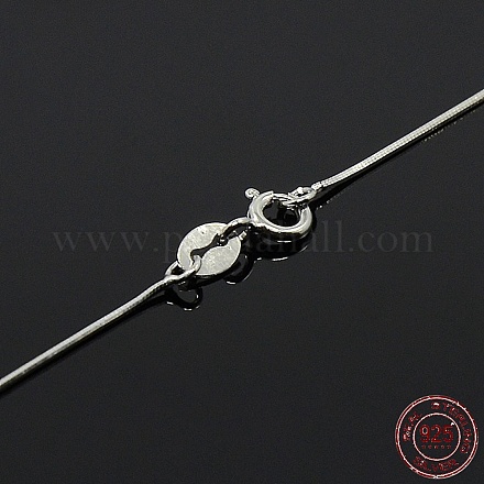 Collane a catena serpente in argento sterling placcato rodio unisex alla moda X-STER-M034-B-08-1