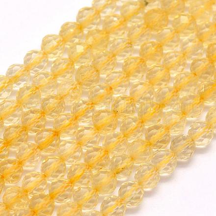 Chapelets de perles de citrine naturelle G-F509-40-4mm-1