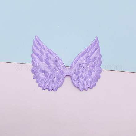 La forma di ala d'angelo cucire su accessori ornamentali in raso fronte-retro PW-WG97373-03-1