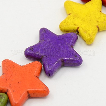 Star Synthetic Turquoise Beads Strands TURQ-G141-10-1