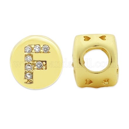 Laiton micro pavé de perles de zircone cubique claires KK-T030-LA843-FX3-1