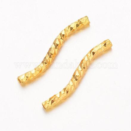 Curved Brass Tube Beads KK-D508-10G-1