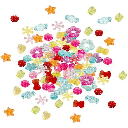 Pandahall Lot de 300 perles acryliques épaisses en forme d'étoile MACR-PH0001-11-1