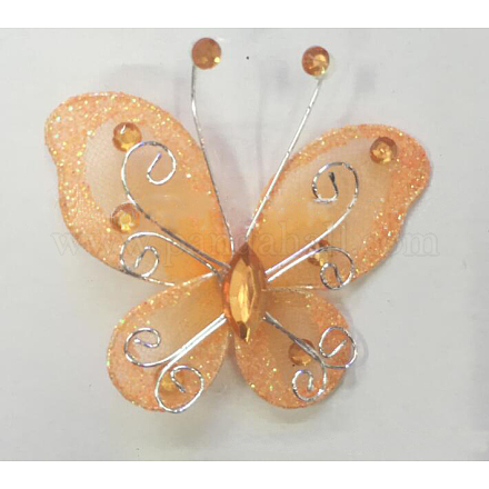 Decoración de mariposa de poliéster DIY-WH0018-03L-1