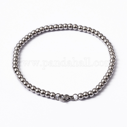 Bracelets de chaîne à billes en 304 acier inoxydable BJEW-L575-01-1